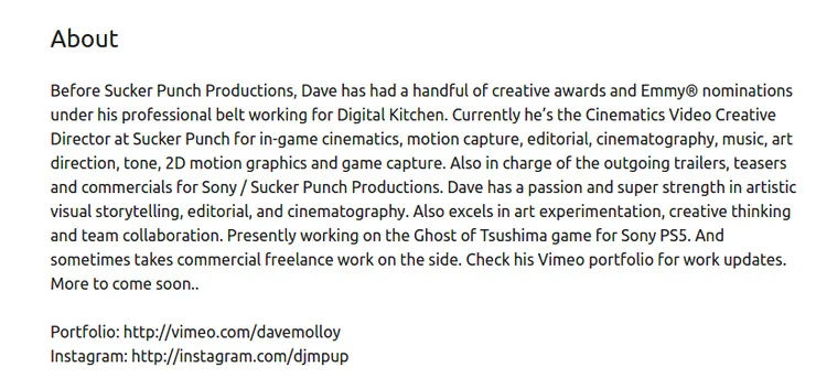 ghost of tsushima ave molloy resume