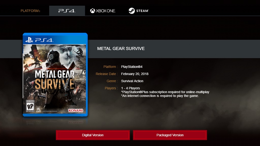 metal gear survive always online