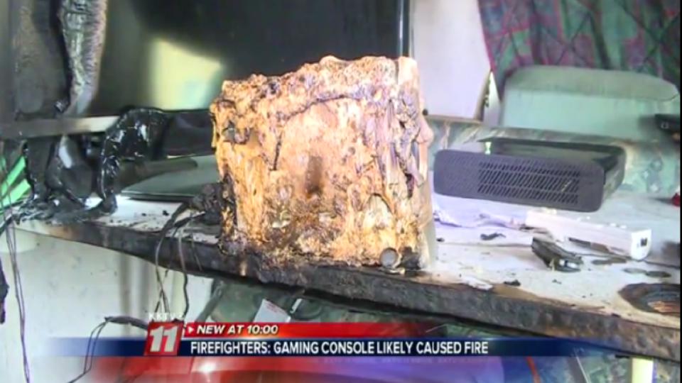 burned wii console fire