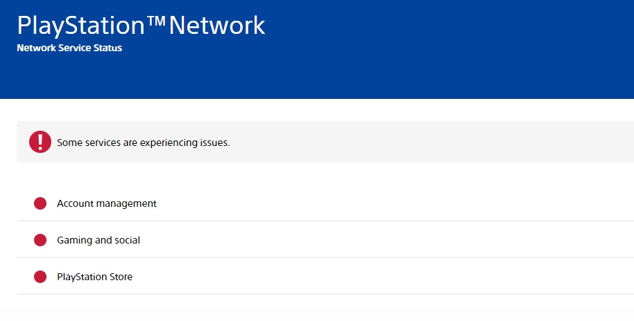 playstation network down server errors