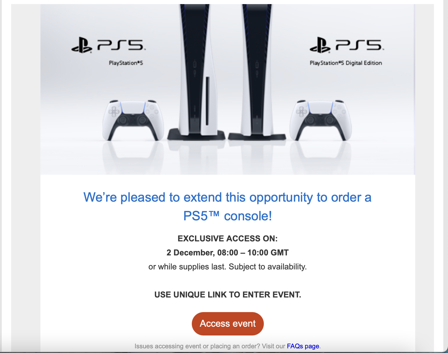 ps5 invitation event buyps5