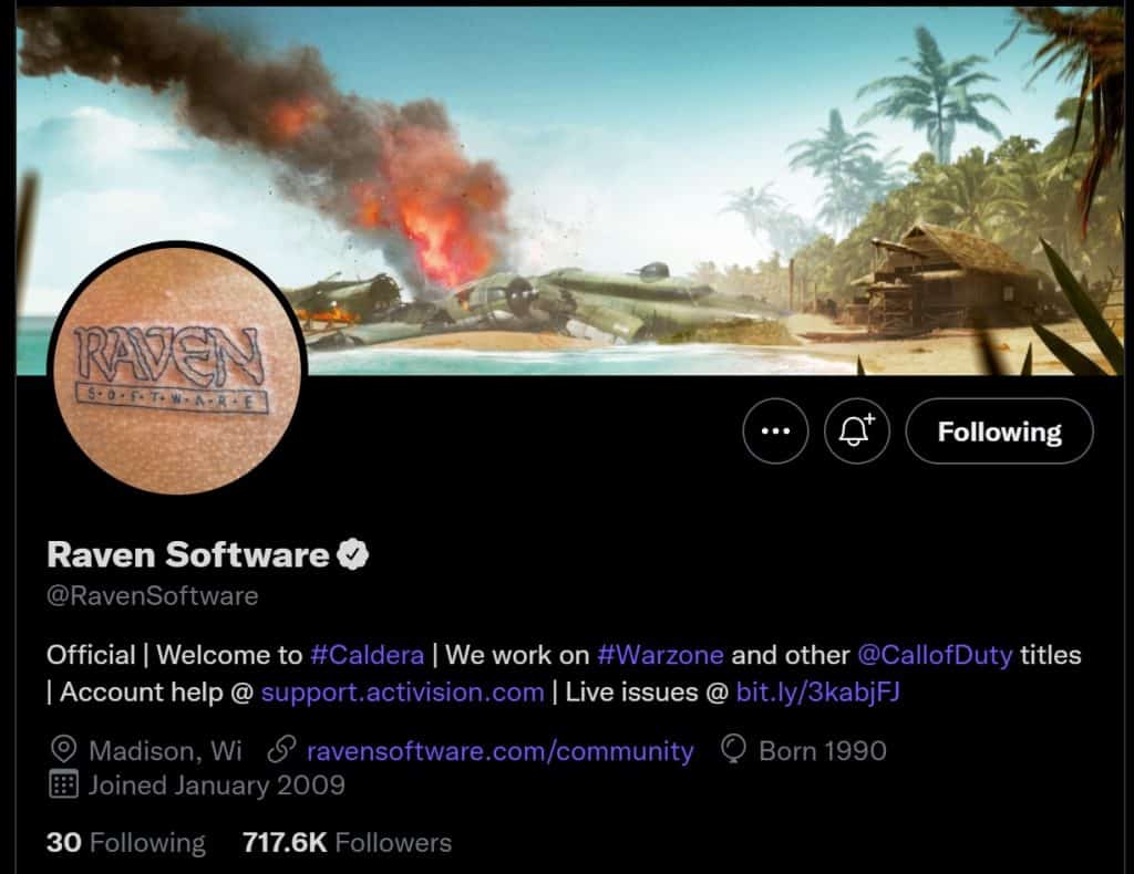 raven software profile twitter