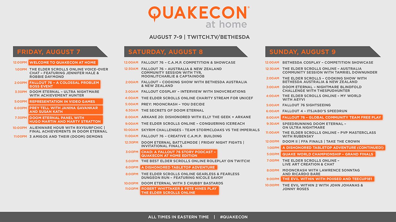 quakecon 2020 at home schedule