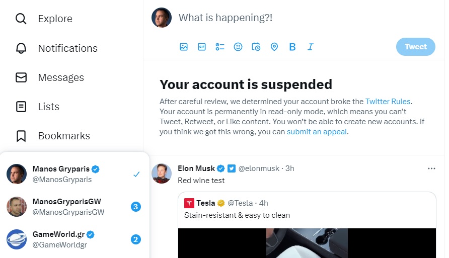 twitter blue account suspended