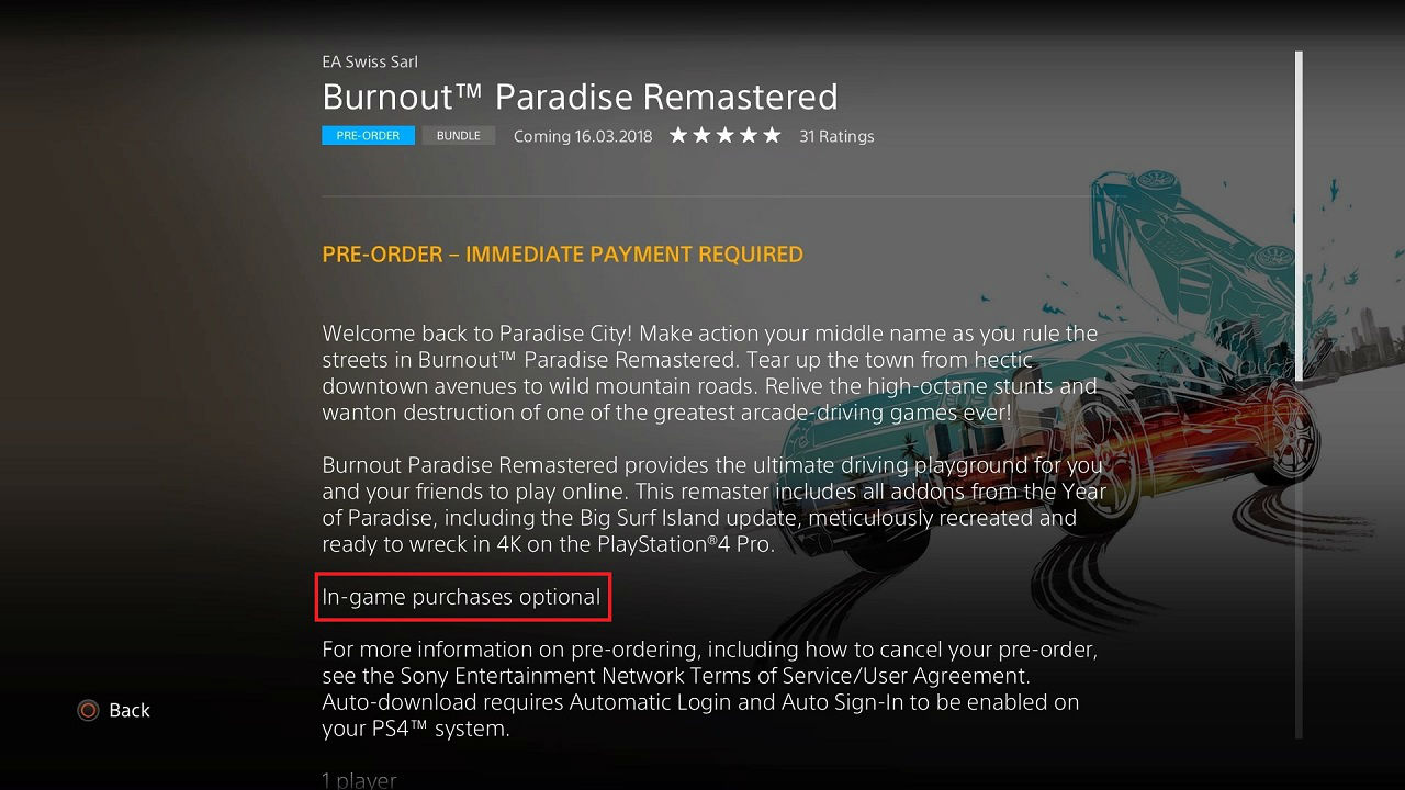 burnout paradise remastered microtransactions