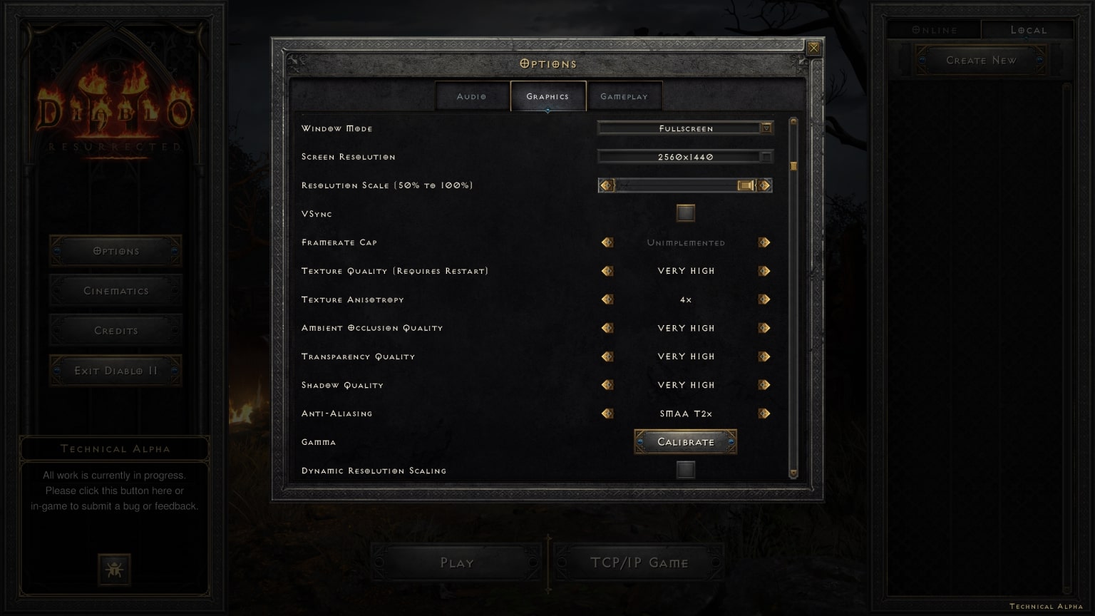 diablo 2 resurrected graphics options