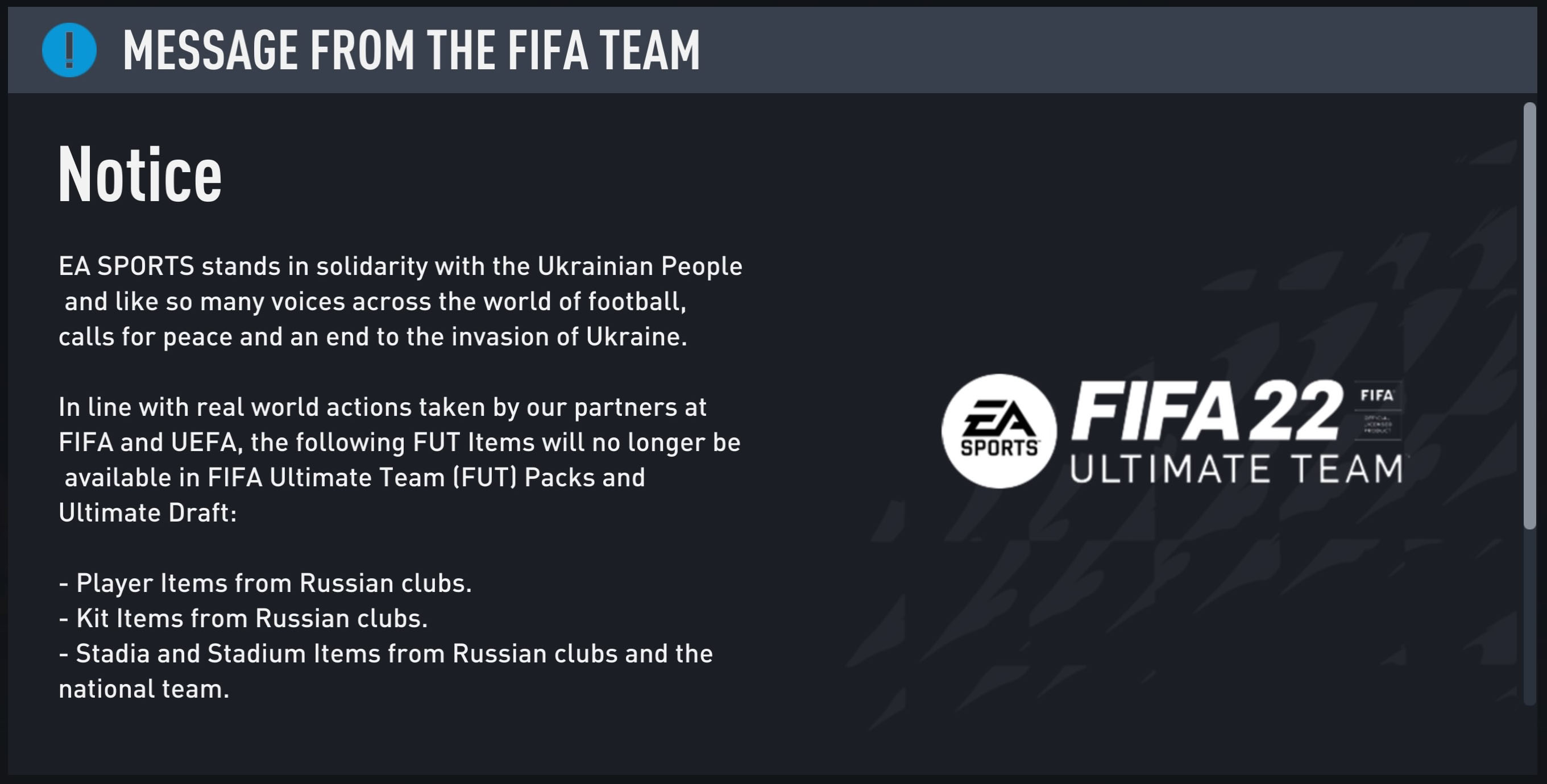 fifa 22 russian teams clubs kits ultimate team russia ban embargo sanctions