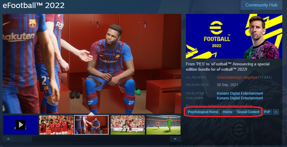 steam efootball sexual content psychological horror