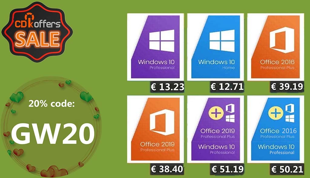 20% έκπτωση σε προϊόντα Microsoft Windows και Office