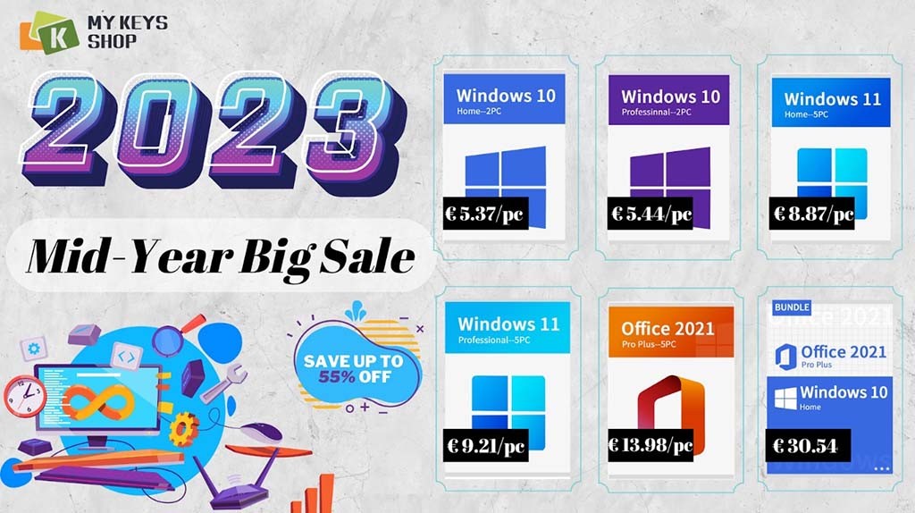 Windows 10 στην καλύτερη τιμή, μόνο από €5.37 στο MyKeysShop!