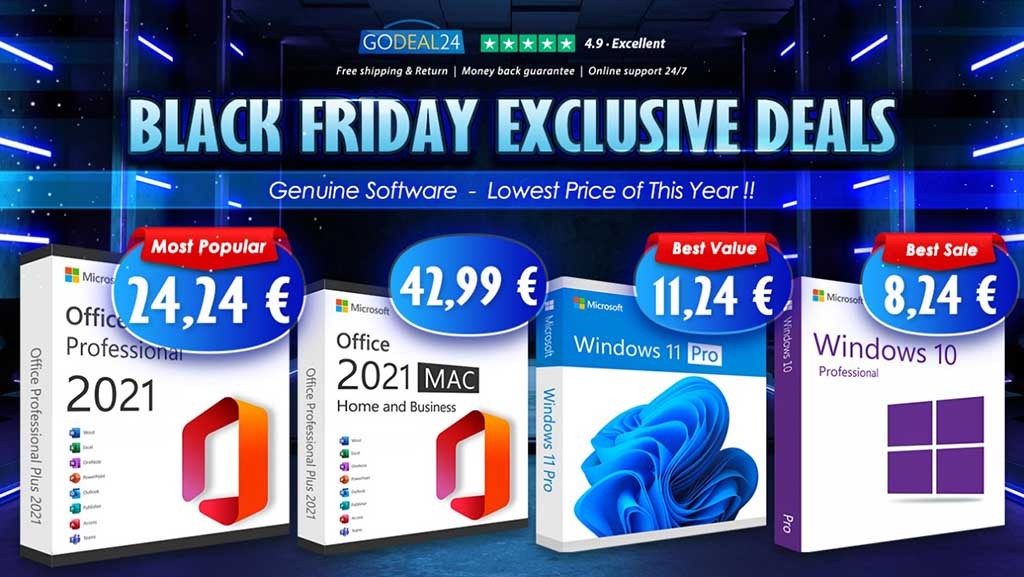 Black Friday 2023: Το φθηνότερο lifetime Office 2021 από 14€ και αυθεντικά Windows 11 από 9€ στο Godeal24