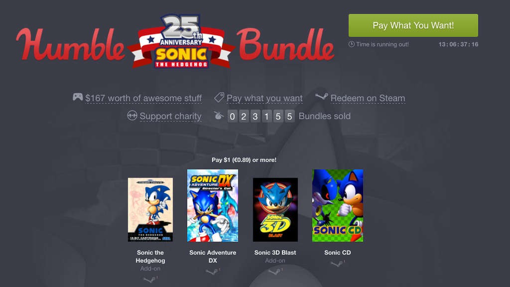 Προσφορές Humble Bundle: Sonic The Hedgehog 25th Anniversary