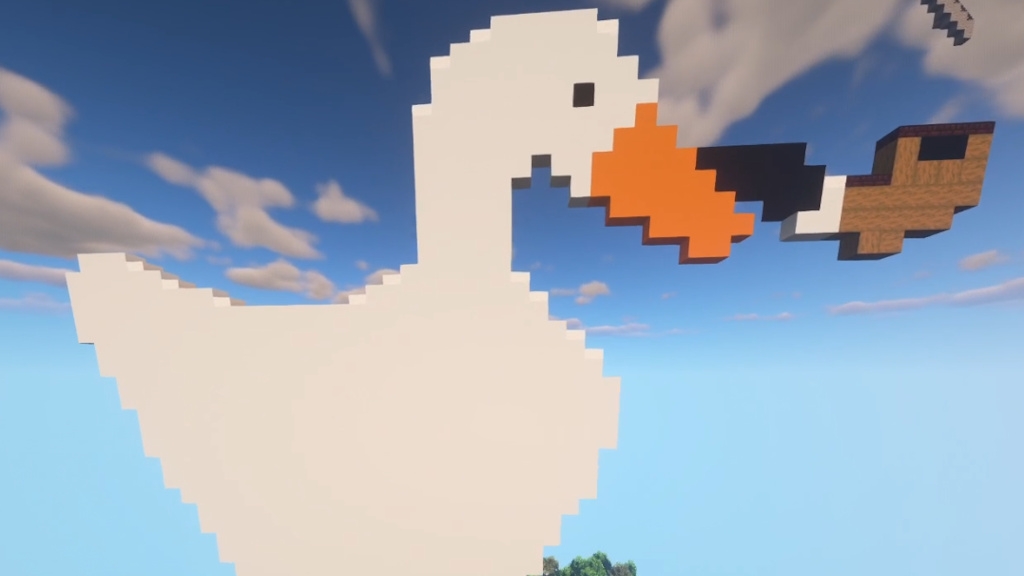 Παίκτης δημιουργεί το Untitled Goose Game μέσα στο Minecraft