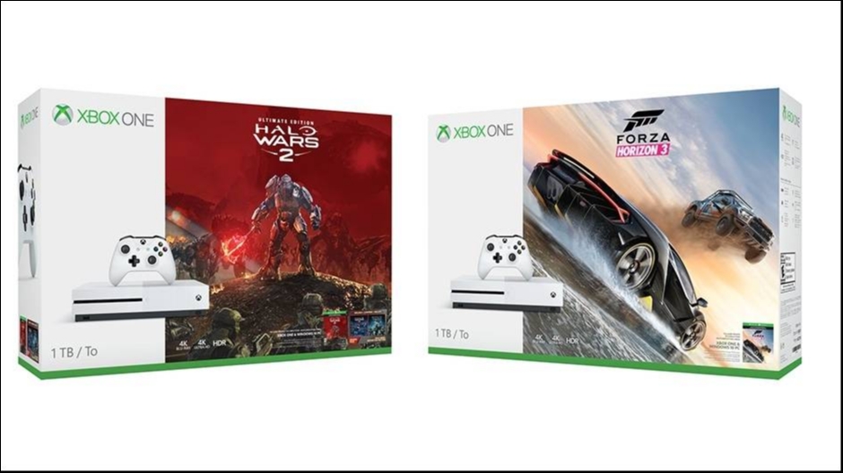 Xbox One S με Halo Wars 2 και Forza Horizon 3